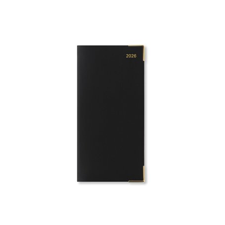 Letts of London Roma Slim Agenda semainier 2026 avec rendez-vous en cuir Noir 26-081235