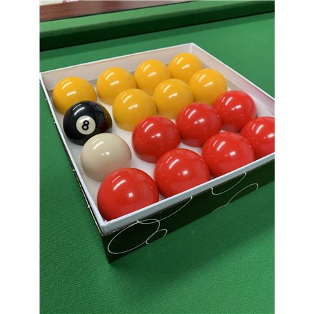 Rouge et Jaune 2" Set Boules de Billard (1 7/8 Pouces Cue Balle)