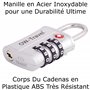 OW-Travel Cadenas TSA pour Valise. Cadenas Code 3 Chiffres ABS Antivol pour Bagages Casier Rangement Tente Camping.Bagages Combi