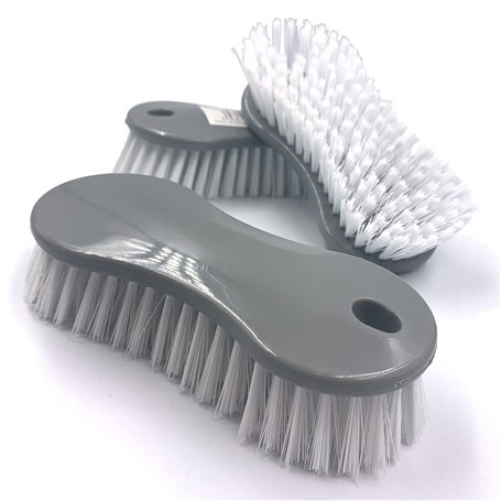 Lot de 3 brosses à récurer en plastique avec poignée facile à prendre en main - Pour nettoyer et frotter le sol de la cuisine