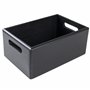 Creative Deco Caisse Bois Rangement Noir | 30 x 20 x 13 cm (+/- 1cm) | Boîte de Rangement Bois avec Poignées | Boite Rangement C