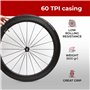 Fincci Pneu vélo Route 700x25c - Pneu Slick avec Protection Antiponcture Anti-Crevaison 3mm - 60TPI 25-622 Tire-Velo pour Cycle