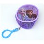 TDL Disney Frozen Portefeuille Portefeuille - Licence Officielle - 8 cm - Rond - Fermeture Zippée - Porte-Clés - Coin Purse