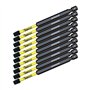 10 x SabreCut SCRSQ389_10 Jeu d'embouts de tournevis à percussion magnétique carré SQ3 89 mm à extrémité unique compatible avec 