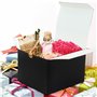 BELLE VOUS Boite Cadeau Noire (Lot de 50) - Boite Papier Kraft Noir 12 x 12 x 9 cm - Boite Carton Noire Emballage Cadeau Facile 