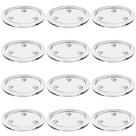 Belle Vous Support Bougie - Lot de 12 Coupelle Verre Transparent Porte Bougie Decorative - Bougeoir en Verre Transparent Mariage