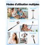 Moman Selfie Stick Trépied avec Lumière de Remplissage, Q12S Trépied Portable Support de Téléphone 77CM Support en Aluminium pou