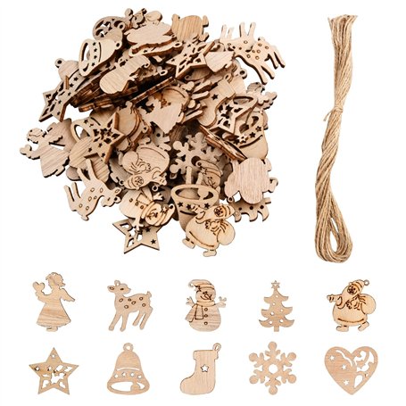 Jinlaili Pendentifs en Bois pour Sapin Noël