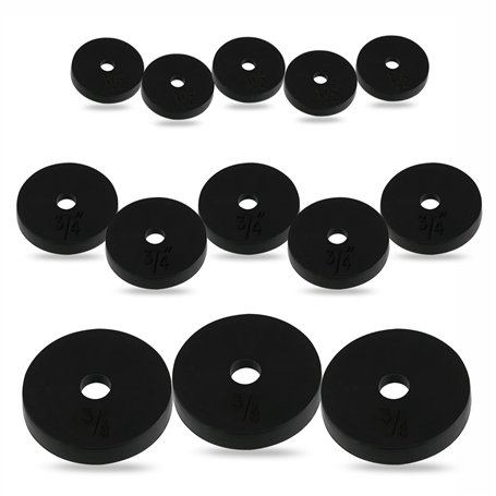 Assortiment de 13 rondelles plates en caoutchouc pour robinets d'évier ou de baignoire