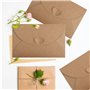Anseom 50Pcs Enveloppes en Papier Kraft Enveloppe Cadeau Enveloppe de Carte Cadeau avec Coeur Fermoir 17.5X11cm Mini Enveloppe,