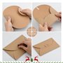 Anseom 50Pcs Enveloppes en Papier Kraft Enveloppe Cadeau Enveloppe de Carte Cadeau avec Coeur Fermoir 17.5X11cm Mini Enveloppe,