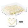 Anseom Lot de 100 Trombones en Metal en Or, Trombones avec Boîte en Plastique Paperclip Marque-Pages Dorés pour Papeterie de Bur