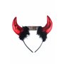 Serre-tête en corne de diable avec oreilles en fourrure pour enfants et adultes - Accessoire pour cheveux - Pour enterrement de