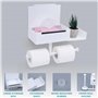 Belle Vous Porte Papier Toilette avec Etagere et Support - Porte Rouleau de Papier Toilette Mural en Acier Inoxydable Salle de B