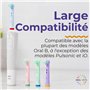 Brossette Compatible Oral B Enfant | OralVista Pack de 4 Têtes de Brosse à Dents Électriques Colorées pour Enfants | Doux pour l