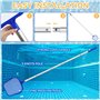 CNMTCCO Epuisette Piscine, Epuisette Bassin 204 cm Long avec Perche Télescopique, Perche en Alliage d'Aluminium Renforcé, Maille