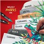SHARPIE Creative Marker Lot de 12 marqueurs acryliques à pointe ogive + trousse en coton pour personnalisation