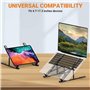 Euqvunn Support Ordinateur Portable -[Réglage 10 Angles] En Alliage d'Aluminium Pliable & Portable Support pour PC, Design Antid