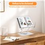Support de Livre pour la Lecture, Repose Livre avec Base Pivotante à 360° et Clips, 4,4-39 cm Réglable Pupitre de Lecture en Acr
