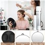 Miroir de Coiffeur Rond, Miroir rond Professionnel à Main, Miroir de Coiffure de Coiffeur, Miroir Rond de Salon de Coiffure, mir
