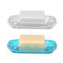 2 Pièce Repose Savon, Porte Savon Antidérapant pour Douche Cuisine Baignoire, Nettoyage Facile, Sec, Empêche Le Savons Mousseux,