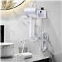 Support Seche Cheveux, Porte Seche Cheveux Mural, Support pour fer à Friser, Porte Sèche Cheveuxs Sans Perçage avec Trou de Doui