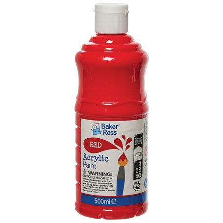 Baker Ross FN506 Peinture acrylique rouge 500 ml - Lot de 1