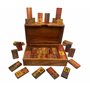 Crafty Artisan Jeu de table Dominos 56 pièces fabriqué à la main dans une boîte de rangement en bois massif fait à la main