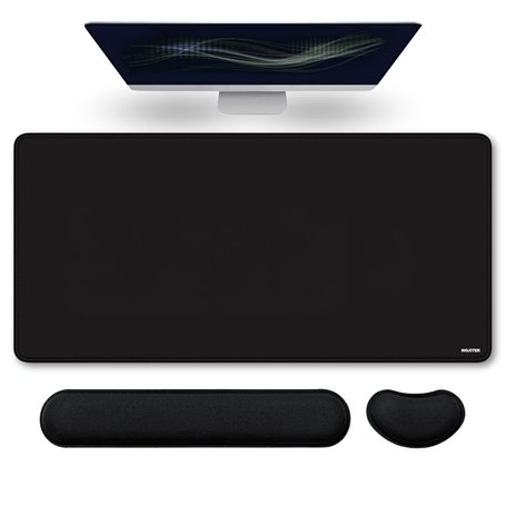 NOJITEK Tapis de Souris XXL 900x400x3 mm avec Repose-Poignet Souris & Clavier | Grand Tapis Ergonomique pour Bureau
