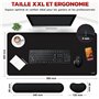 NOJITEK Tapis de Souris XXL 900x400x3 mm avec Repose-Poignet Souris & Clavier | Grand Tapis Ergonomique pour Bureau, Gamer & Pro