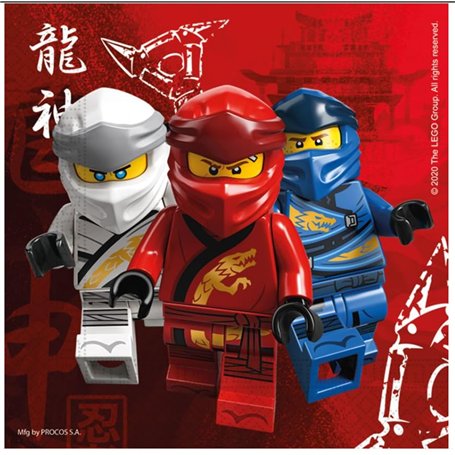 Lot de 20 serviettes Lego Ninjago