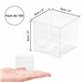 Winter Shore [Lot de 100] 5 cm Petite Boite Transparente Cadeau en Plastique - Boite Macarons Transparent Alimentaire - Boite Tr