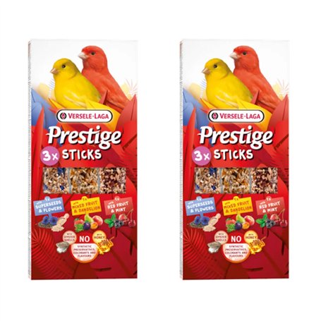 Versele-Laga Prestige Sticks Canaris Triple Variety | Pack Double | 2 x 90 g | Snack pour canaris | sans conservateurs