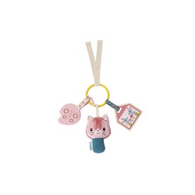 LILLIPUTIENS - Hochet d'Activités Bébé Jeanne Le Chat - avec Anneau de Dentition en Silicone, Miroir et Hochet - Forme de Trouss LILLIPUTIENS - Hochet d'Activités Bébé Jeanne Le Chat - avec Anneau de Dentition en Silicone