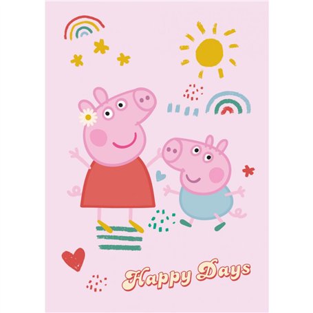 BrandMac Peppa Pig Happy Days Couverture polaire polyester 100 x 140 cm
