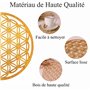 ProArts Set de 1 Dessous de Verre Bois Fleur de Vie en Bouleau 1 Pièce de 20x20cm - sous-Verres en Bois et Liège pour Verres à B