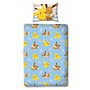 Pokemon Pikachu et amis POK 9820 Parure de lit avec housse de couette 135 x 200 cm et taie d'oreiller 80 x 80 cm Certifié Öko-Te