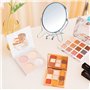 Retoo Miroir cosmétique double face avec grossissement 1x et 2x - Miroir de maquillage argenté - Miroir de table pivotant à 360°