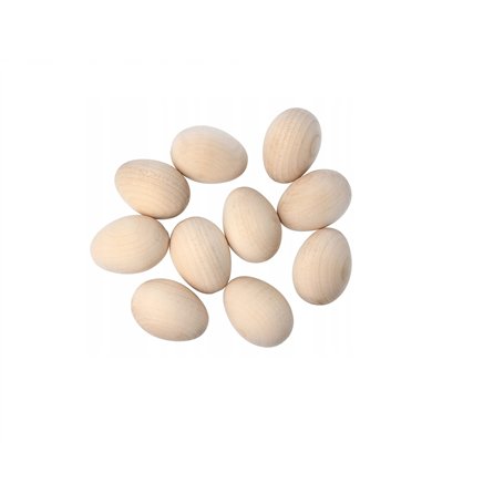 20 x Oeufs uniformes en bois massif pour la peinture de découpage et la pyrogravure. Bois de hêtre non traité pour la décoration