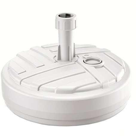 PROSPERPLAST Base de parasol polyéthylène rond à rayure Ø 39 x 13 cm blanc