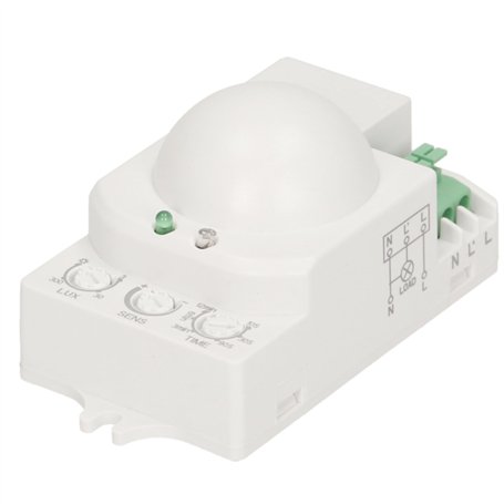 Miratic Mini Detecteur de Mouvement à Micro-Ondes Compatible avec LED Operation 360 Degrés avec Capteur Crépusculaire