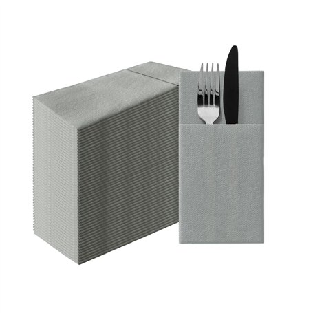 PAW - Airlaid Pocket Serviettes (39 x 40 cm) I 50 pièces I Unicolore I Semblable à du tissu I Élégante décoration de table I HoR