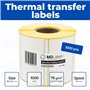 MD Labels Lot de 1000 étiquettes autocollantes en papier transfert thermique Blanc 80 x 50 mm