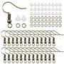 TOAOB 300pcs Crochet de Boucle d'oreille Hypoallergéniques en Bronze Antique 18mm avec Boule à Ressort et Anneaux de Saut 4mm et