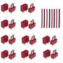 B/M T-Plug Connecteurs Dean Style Mâle et Femelle avec Gaine Thermorétractable pour Batterie RC LiPo (10 Paires)