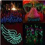Sunboia 10x1M Fil Néon à Pile EL Câble Guirlande Lumineuses 3 Mode Éclairage Fix Clignotant Stroboscope Tube Fluo El Wire Déco V