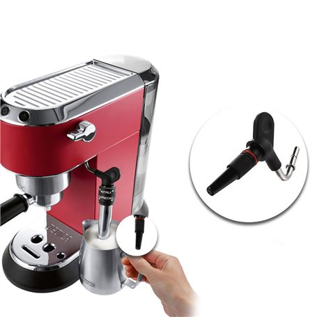 Verdant Touch Buse à mousse de lait – Buse à vapeur en acier inoxydable pour machine à café avec anneau en silicone