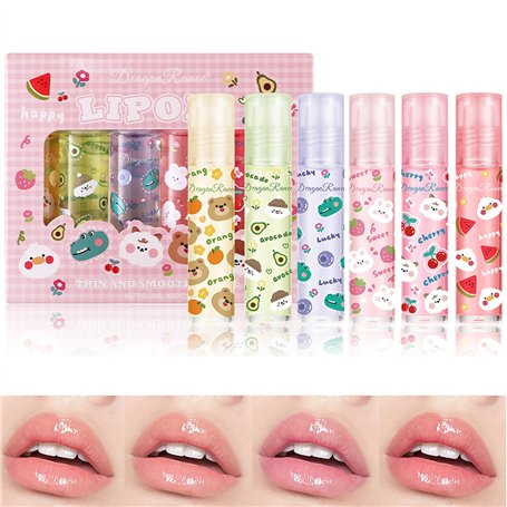 6pcs Roll-On Lip Gloss Set