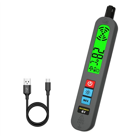 MAXRIENY Détecteur de Gaz Rechargeable Détecteur de Fuite de Gaz Naturel avec Vibration Alarme Visuelle et Sonore Stylo Détecteu