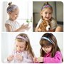 4pcs Bandeaux Ajustable Large Cheveux Fille Headband Serre Tête Élastique Extensibles Coloré Arc-en-ciel Dessin Animé en Tissu B
